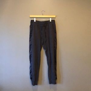 Grey Sweatpants with Satin Tuxedo Stripes on Side✨